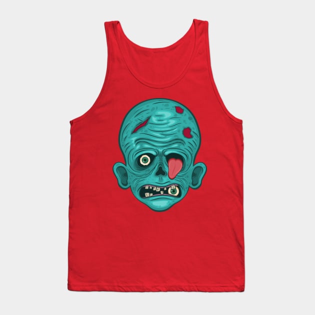 creepy zombie eye tongue Tank Top by Mako Design 